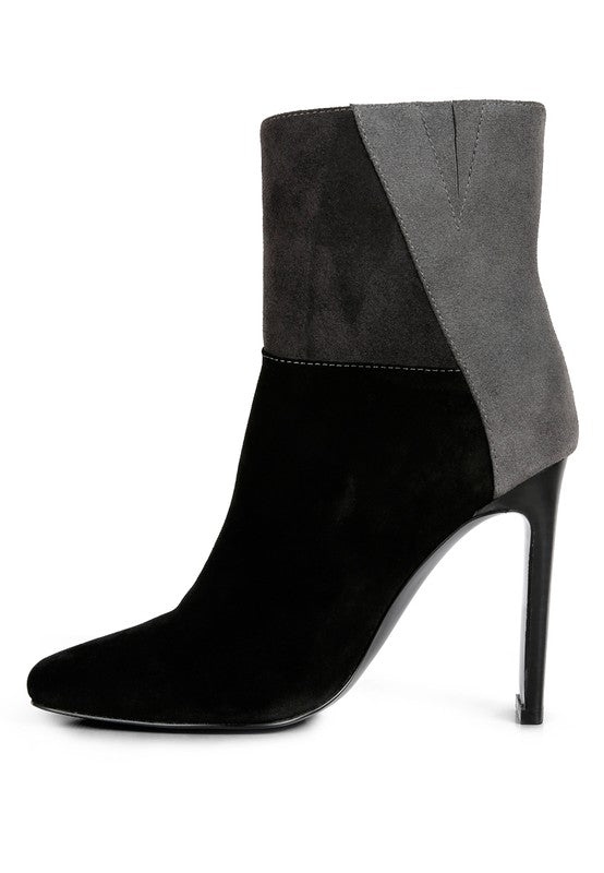 Patchwork Suede Ankle Boots