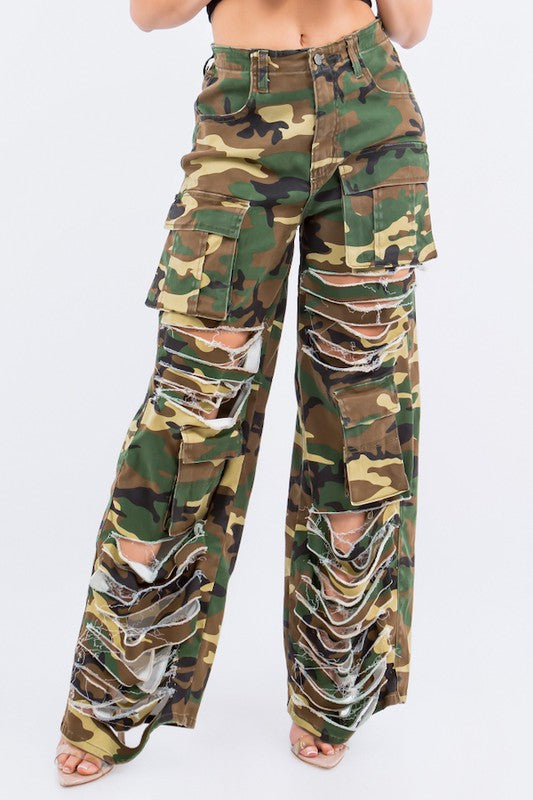 Ripped Utility Cargo Pants