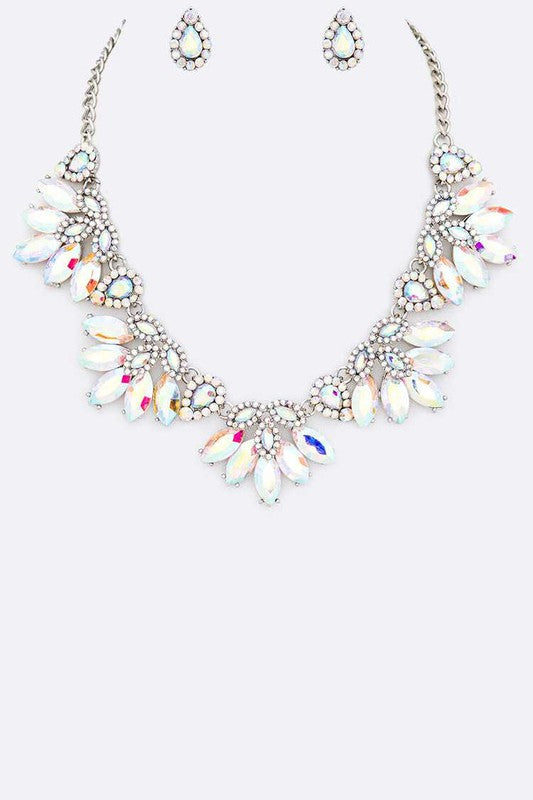 Marquise Flower Necklace Set