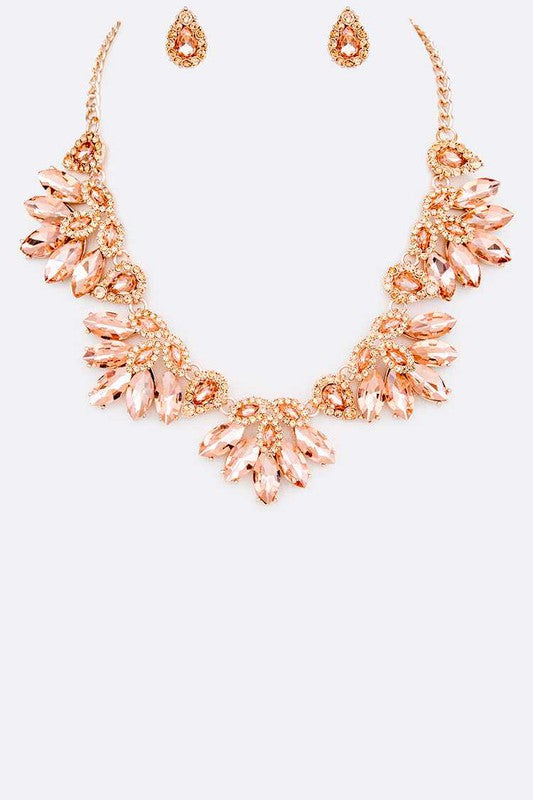 Marquise Flower Necklace Set