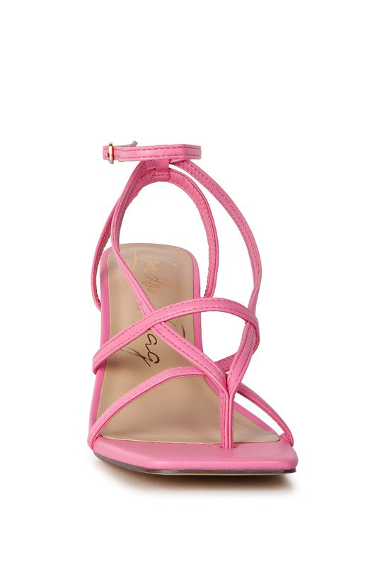 Faux Leather Square Toe Sandals