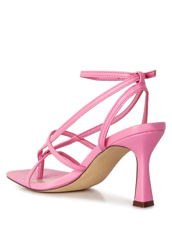 Faux Leather Square Toe Sandals