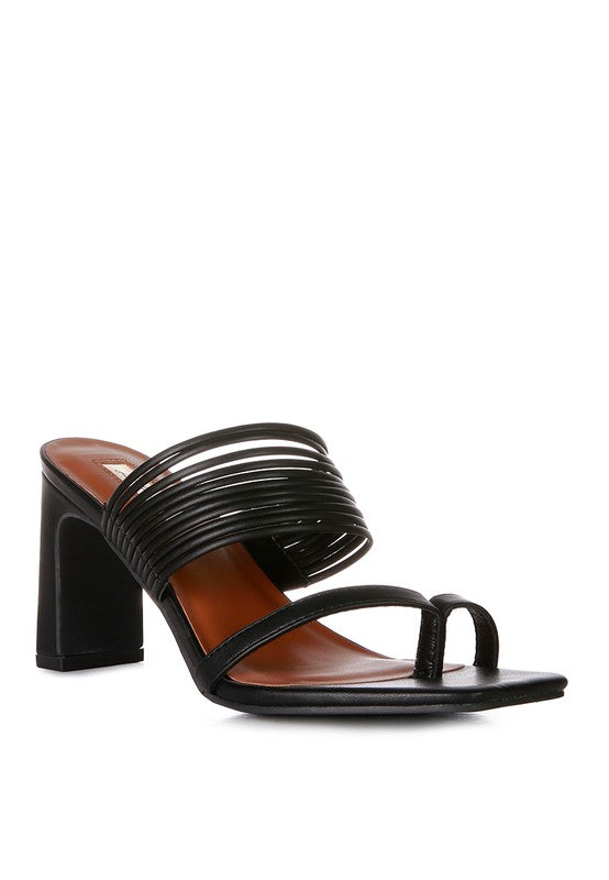 Bangle Strap Block Heel Sandals