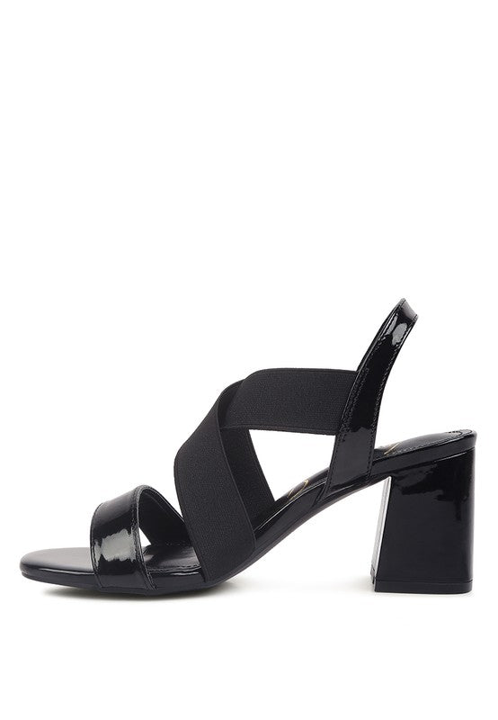 Stretch Straps Block Sandals