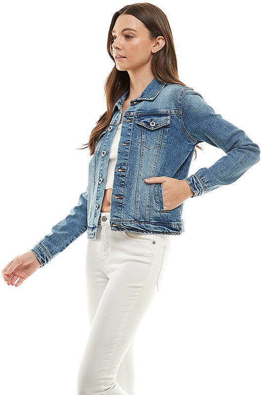 Solid Casual Denim Jacket