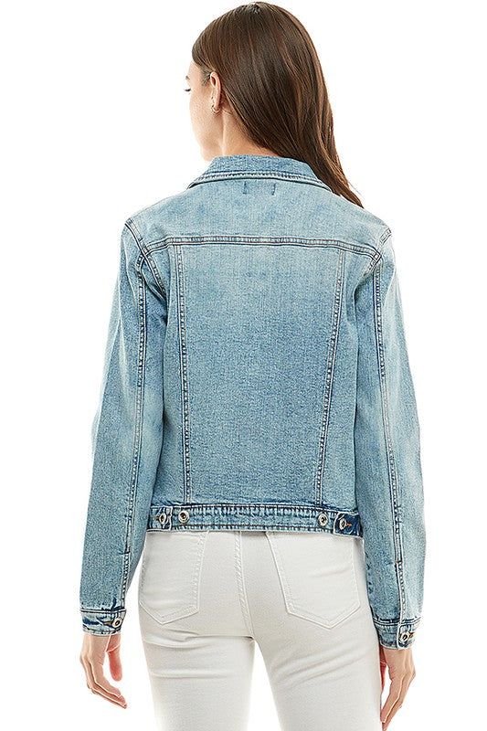 Solid Casual Denim Jacket