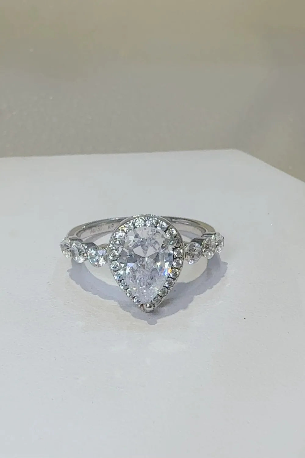 2 Carat Moissanite Sterling Silver Ring - alternate ring view