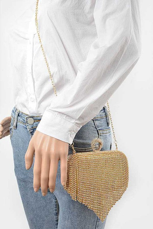 Fringe Rhinestone Clutch Handbag