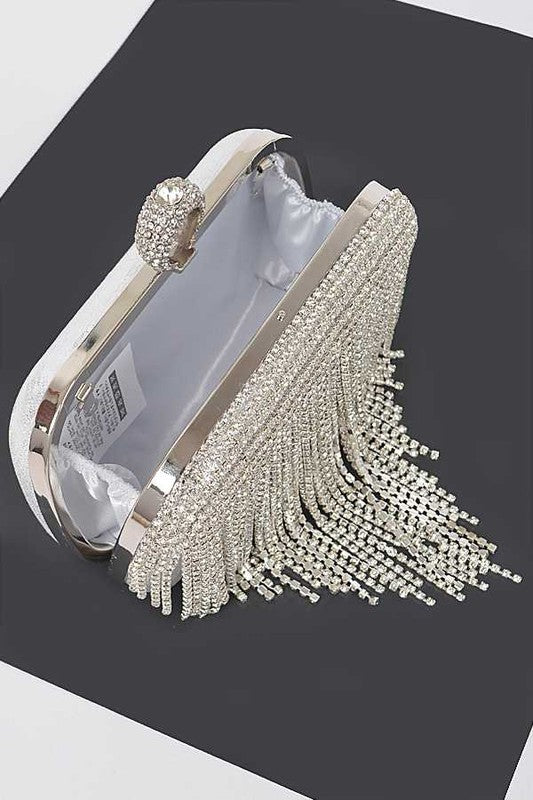 Fringe Rhinestone Clutch Handbag