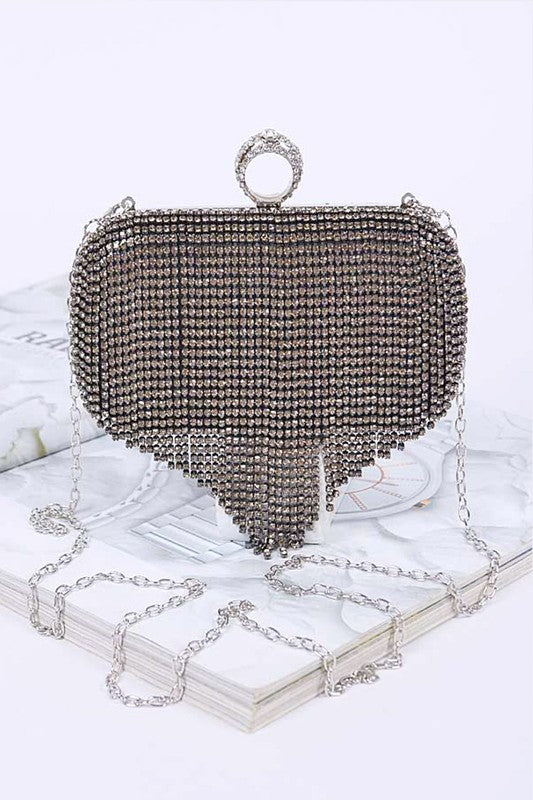 Fringe Rhinestone Clutch Handbag