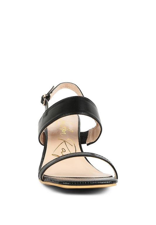 Elasticated Block Heel Sandals