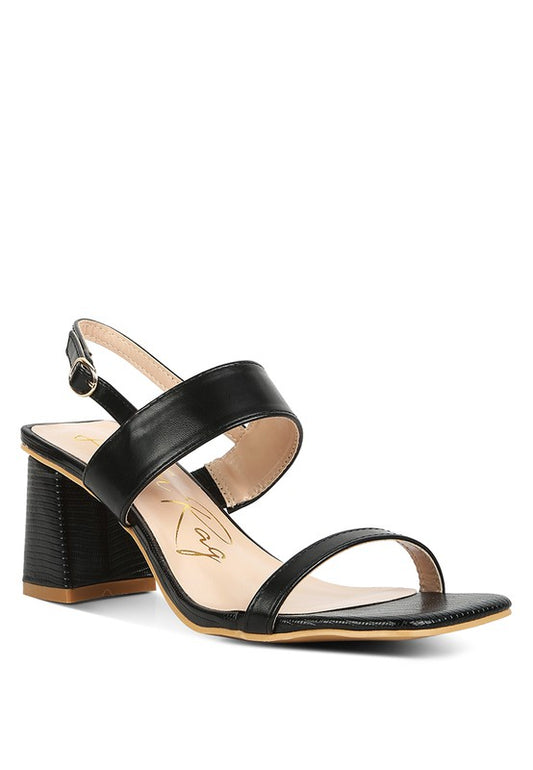 Elasticated Block Heel Sandals