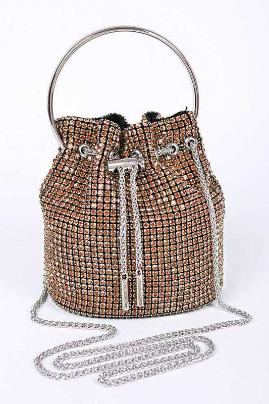 Embellished Rhinestone Bucket Bag