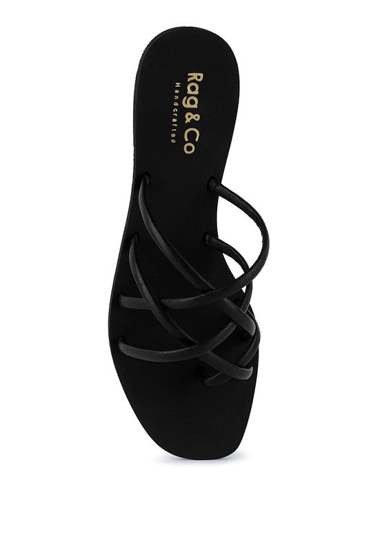 Strappy Flat Slide Sandals