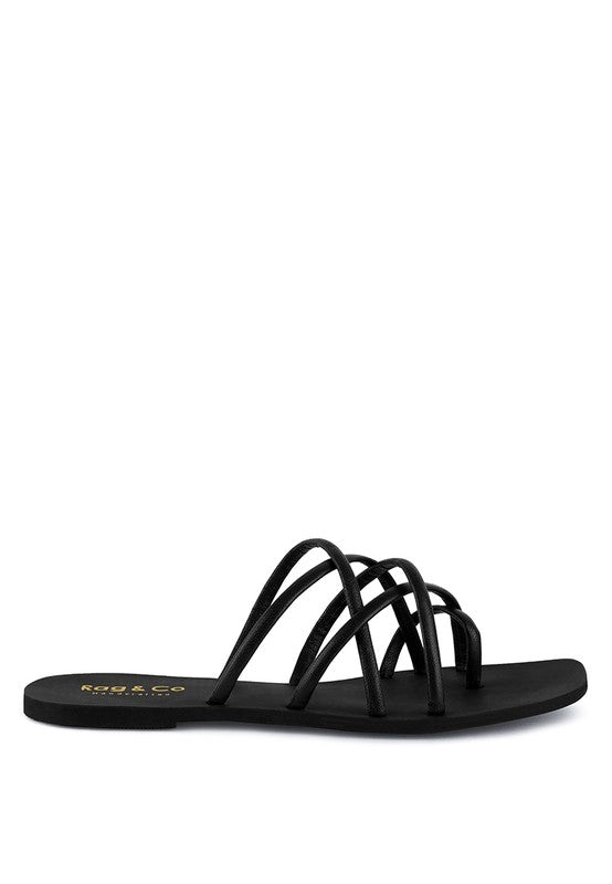 Strappy Flat Slide Sandals