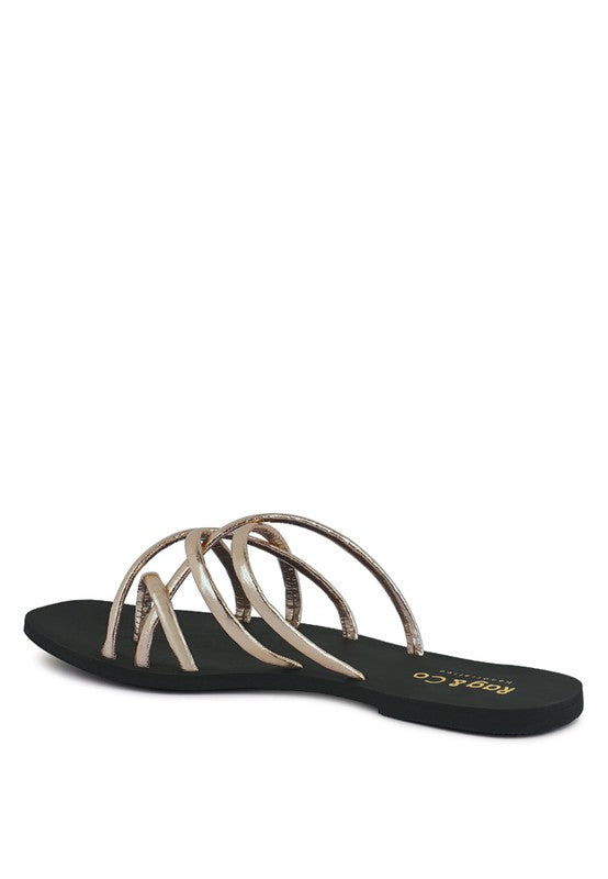 Strappy Flat Slide Sandals