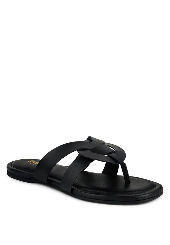Flat Leather Thong Sandals