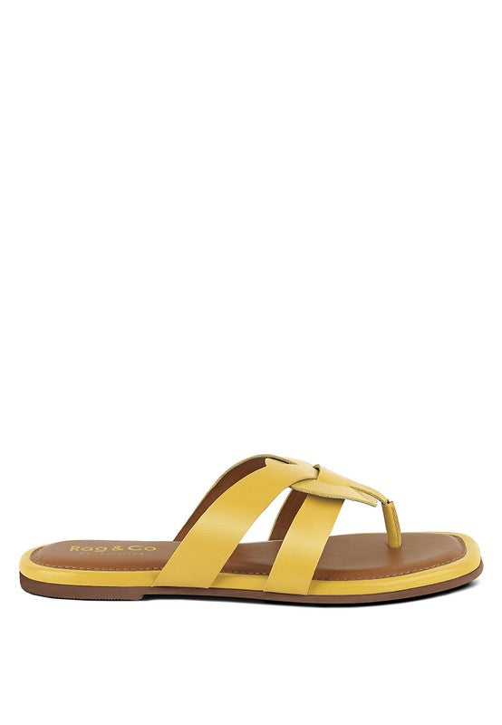 Flat Leather Thong Sandals