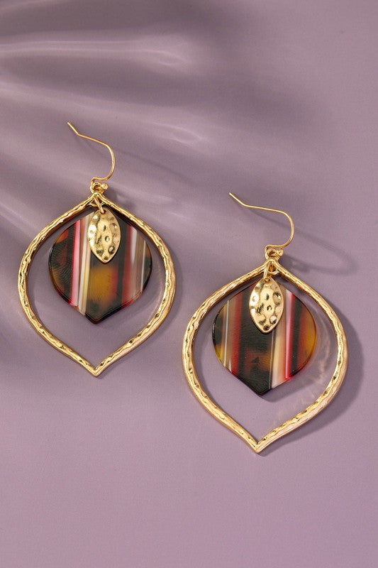 Textured Double Teardrop Earrings
