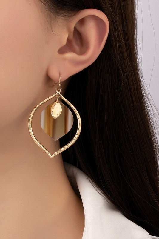 Textured Double Teardrop Earrings