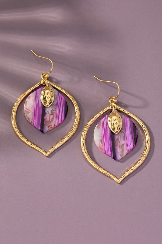 Textured Double Teardrop Earrings