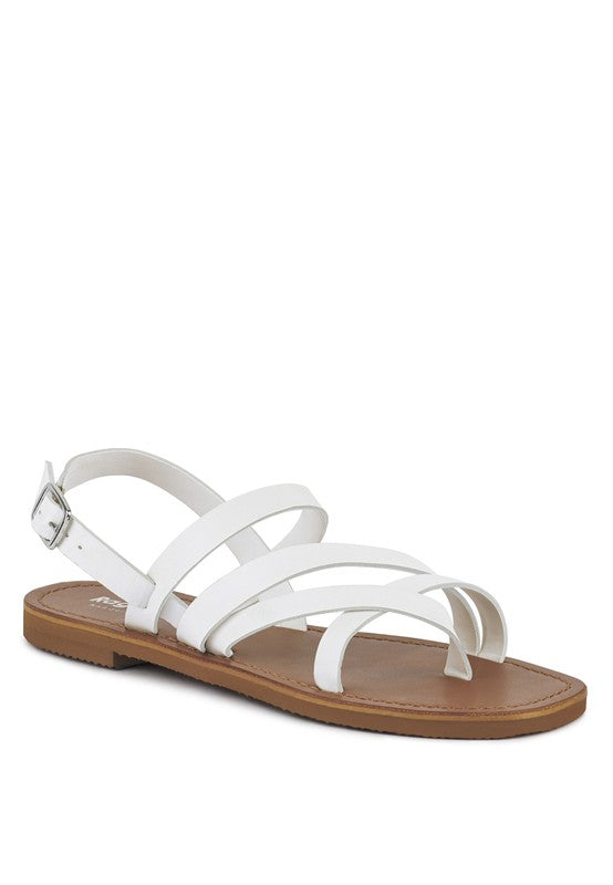 Square Toe Strappy Flat Sandals