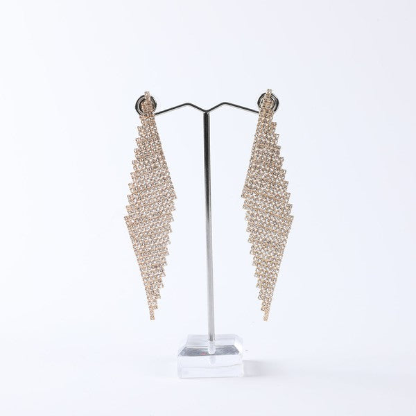 Pavè Triangular Mesh Earrings