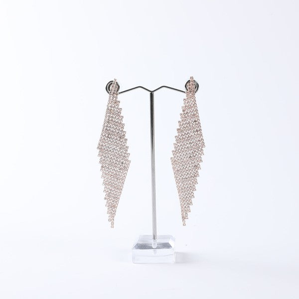 Pavè Triangular Mesh Earrings