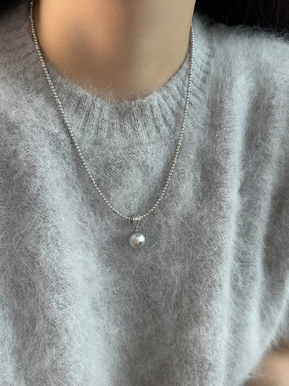 Pearl Pendant Necklace - alternate necklace view