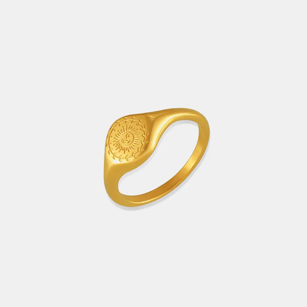 18K Gold-Plated Sun Ring - alternate ring view