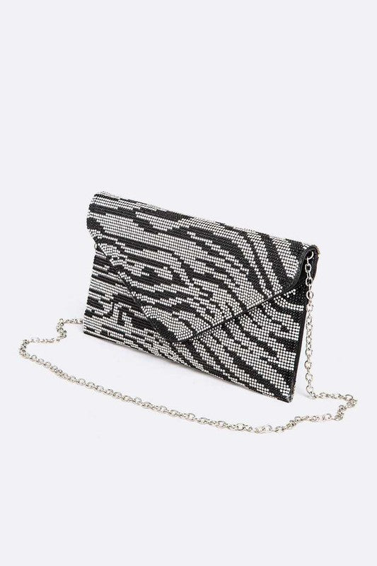 Rhinestone Print Convertible Clutch