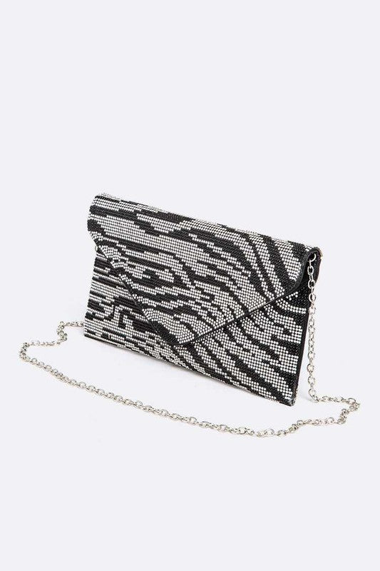 Rhinestone Print Convertible Clutch