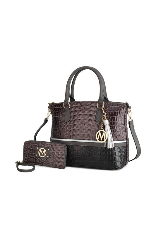 MKF Croc Skin Tote Set