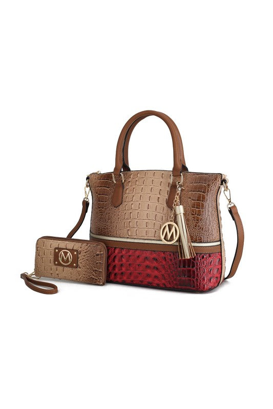 MKF Croc Skin Tote Set