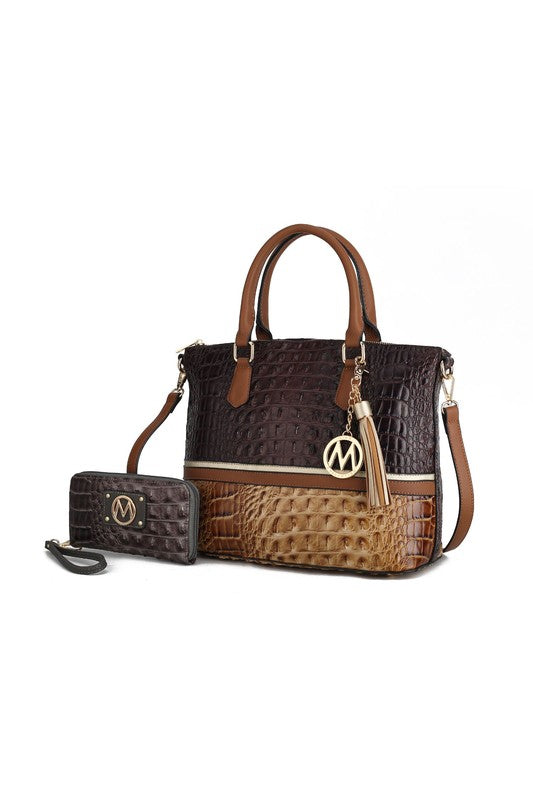 MKF Croc Skin Tote Set