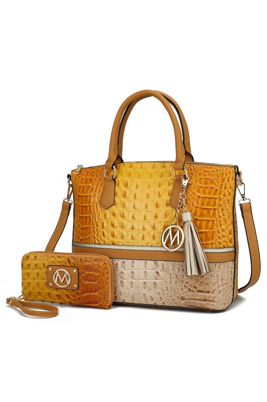 MKF Croc Skin Tote Set