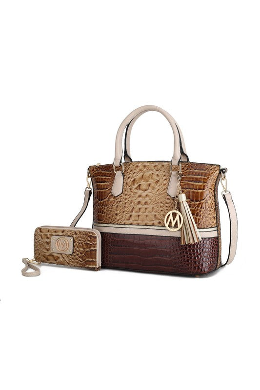 MKF Croc Skin Tote Set