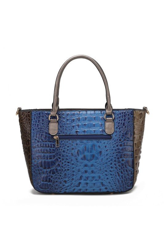 Faux Crocodile Satchel Set