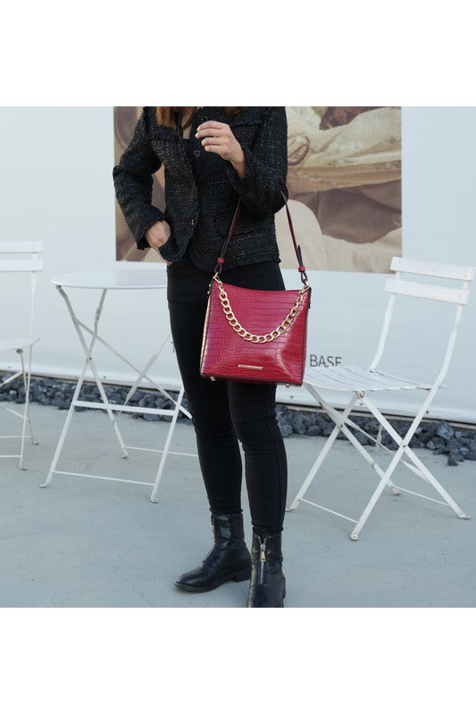 MKF Faux Crocodile Handbag