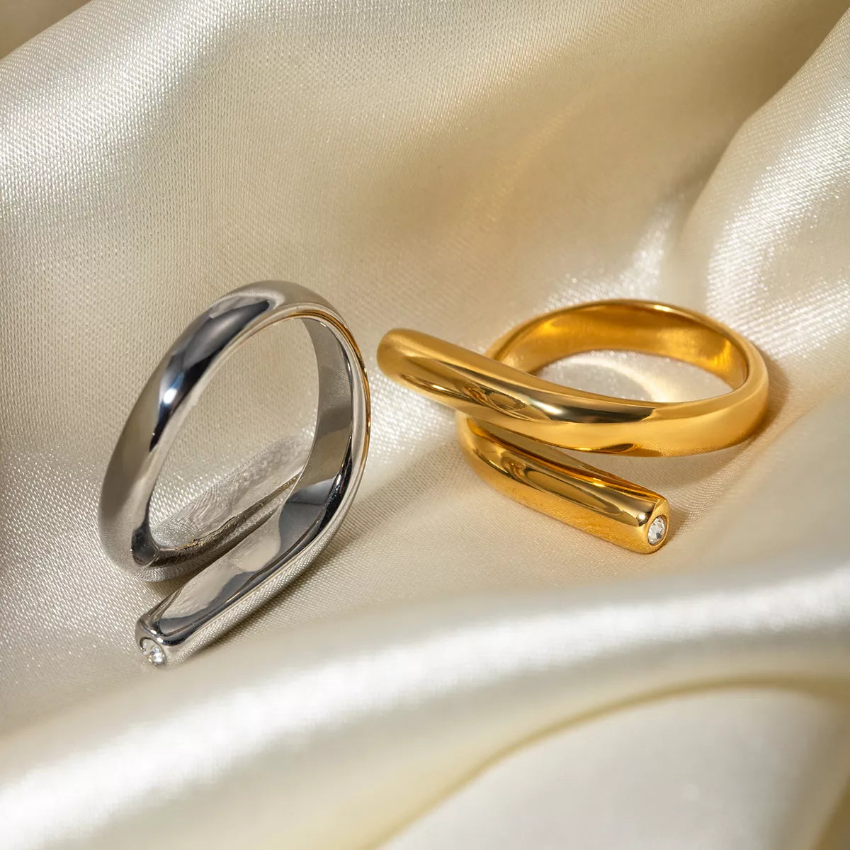 Stainless Steel Bypass Ring - alternate ring view