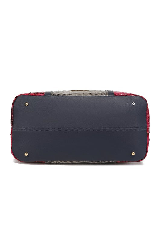 Faux Crocodile Duffle Bag