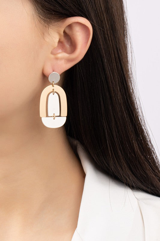 Satin Two Tone Earrings