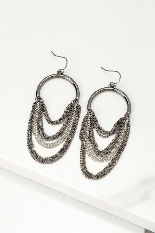 Multi-Row Chain Drop Earrings