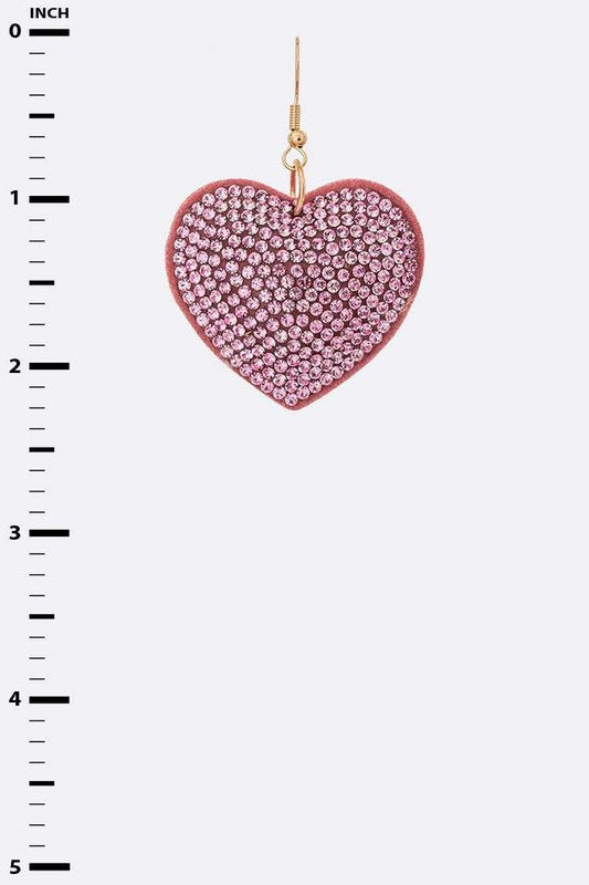 Pavé Heart Drop Earrings