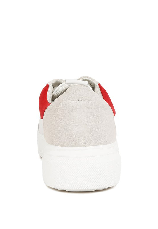 Color Block Leather Sneakers