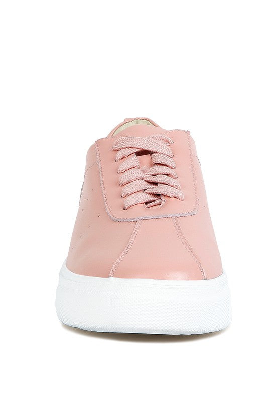 Solid Leather Sneakers