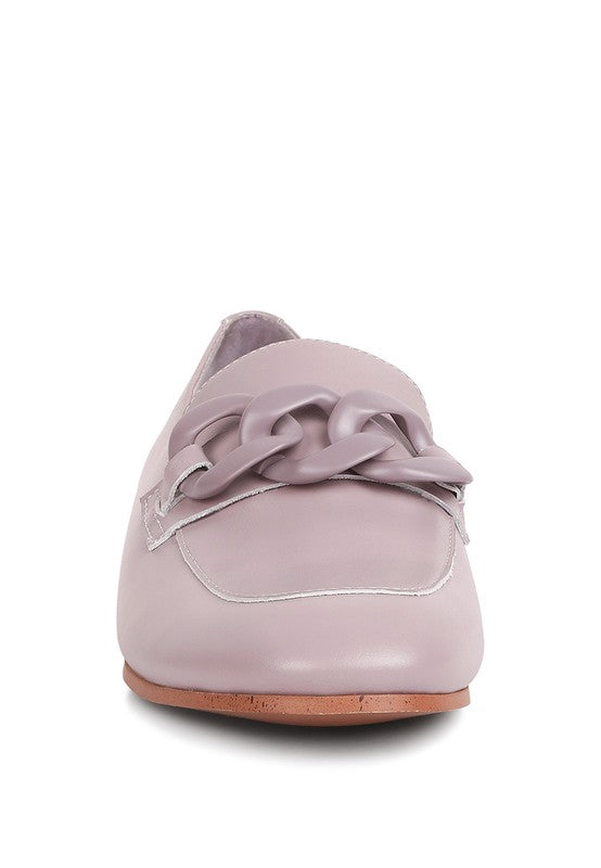 Chunky Chain Leather Loafers