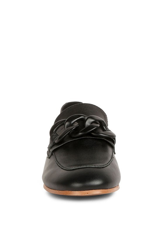 Chunky Chain Leather Loafers