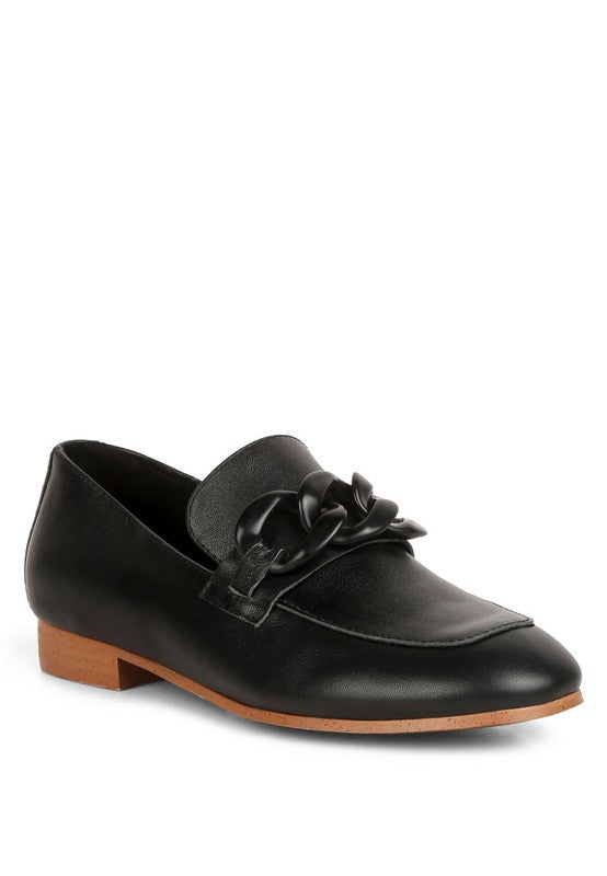 Chunky Chain Leather Loafers