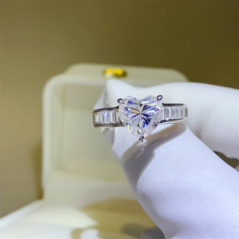 3 Carat Moissanite Sterling Silver Ring - alternate ring view